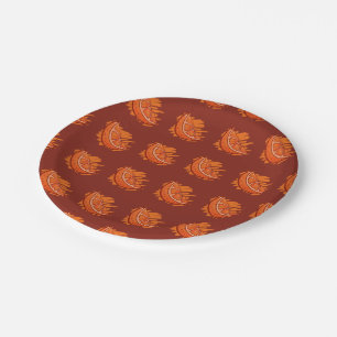 Orangefarbenes Party Pappteller