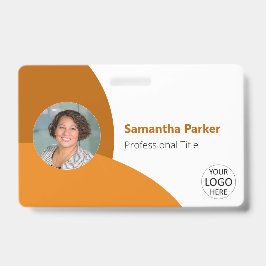 Orangefarbenes Personalisiertes Foto, Logo, Strich Ausweis