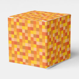 Orangefarbenes Pixel-Muster Geschenkschachtel