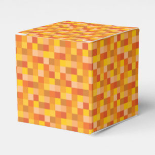 Orangefarbenes Pixel-Muster Geschenkschachtel