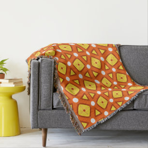 Orangefarbenes Quadrat- und Dreiecksgeflecht-naive Decke