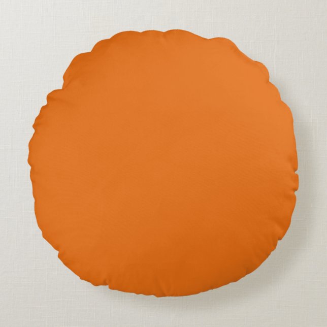 Orangefarbenes rundes Kissen (16") (Vorderseite)