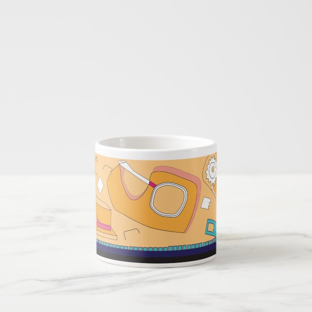 orangefarbenes Schreibwarendesign Espressotasse (Vorderseite)
