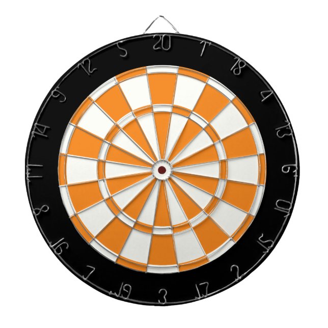 Orangefarbenes Schwarz und Weiß Dartscheibe (vorne)