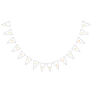 Orangefarbenes stilisiertes Blume-Design auf dunkl Wimpelkette
