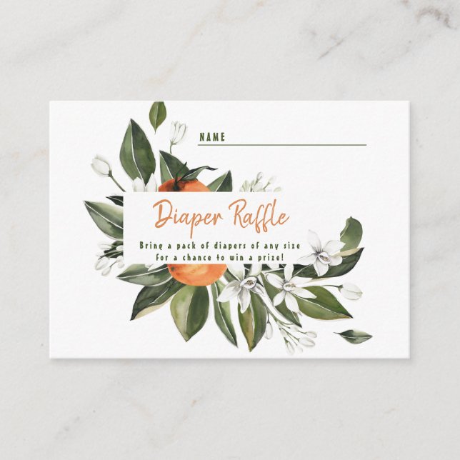 Orangefarbenes Süsse-Babydusche Begleitkarte (Vorderseite)