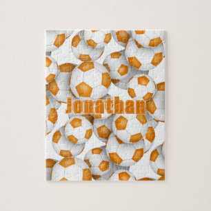 Orangefarbenes Team Farben Fußball Puzzle