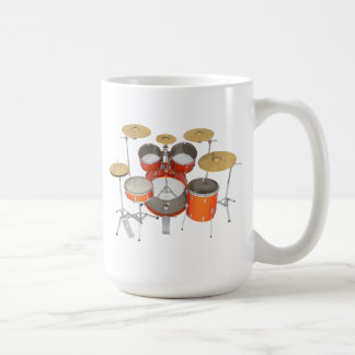 Orangefarbenes Trommelkit: Kaffeetasse