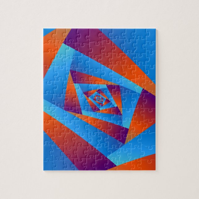 Orangefarbenes und blaues Spiralpuzzle Puzzle (Vertikal)