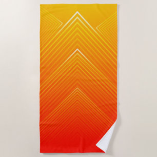 Orangefarbenes und gelbes ombre modernes geometris strandtuch