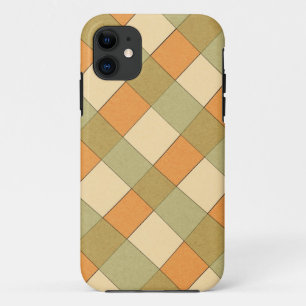 Orangefarbenes und grünes Gitter Case-Mate iPhone Hülle