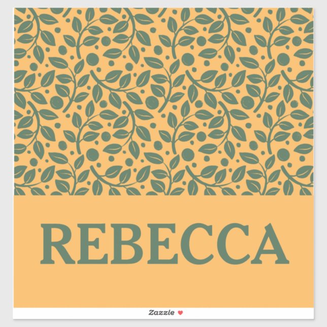 Orangefarbenes und grünes Leaf-Muster Aufkleber (Blatt)