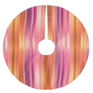 Orangefarbenes und rosa Streifen-Baumrock Polyester Weihnachtsbaumdecke