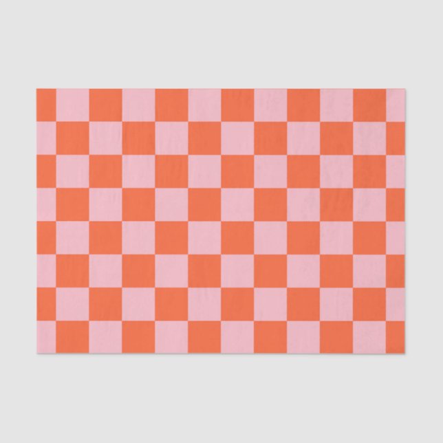 Orangefarbenes und rosafarbenes Prüfmuster Seidenpapier (Vorderseite)