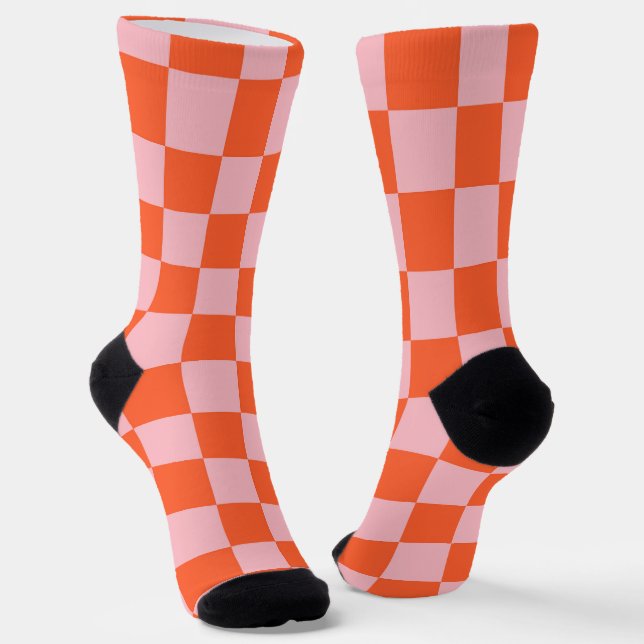 Orangefarbenes und rosafarbenes Prüfmuster Socken (Gewinkelt)