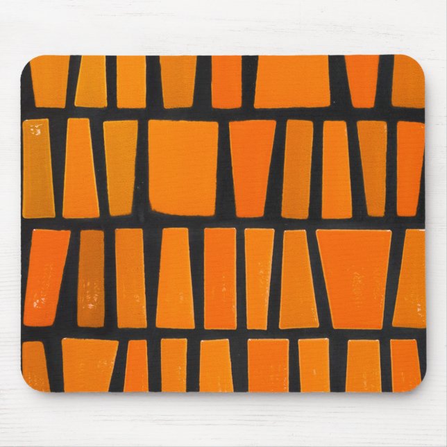Orangefarbenes und schwarzes afrikanisches Stammes Mousepad (Vorne)