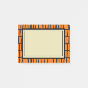 Orangefarbenes und schwarzes afrikanisches Stammes Post-it Klebezettel