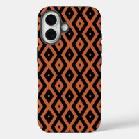 Orangefarbenes und schwarzes Diamantmuster