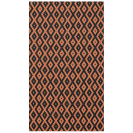 Orangefarbenes und schwarzes Diamantmuster Tischdecke