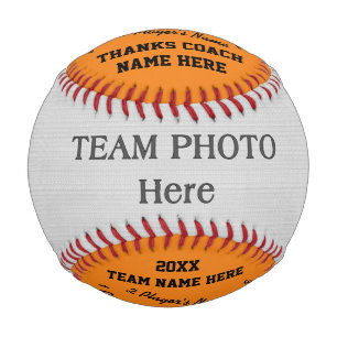 Orangefarbenes und schwarzes Foto Baseball für Re