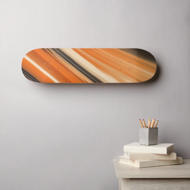 Orangefarbenes und schwarzes Skateboard (Wandkunst (Horz))
