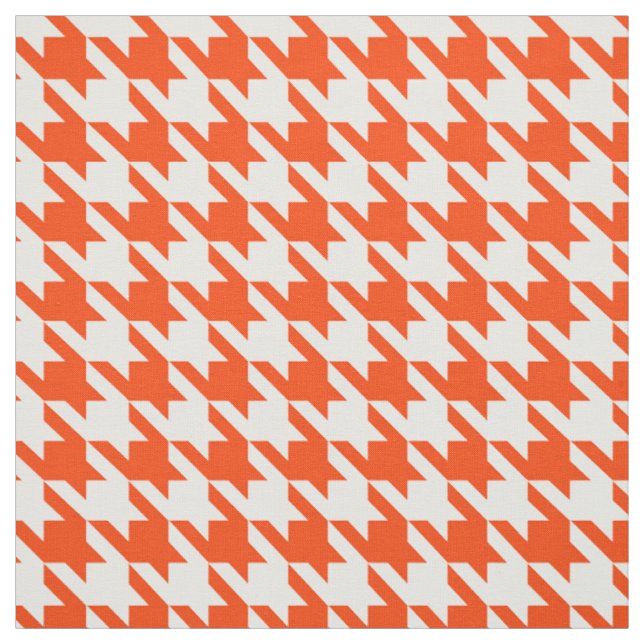 Orangefarbenes und weißes Hahnentrittmuster Karo Stoff (Muster)