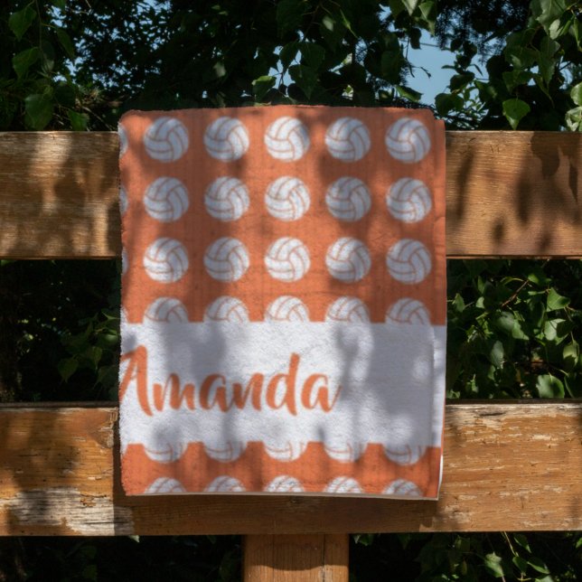 Orangefarbenes und weißes Volleyballmuster Fleecedecke (Von Creator hochgeladen)