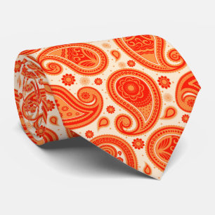 Orangefarbenes Vintages Paisley-Muster Krawatte