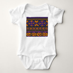 Orangefarbenes, violettes geometrisches nahtloses baby strampler