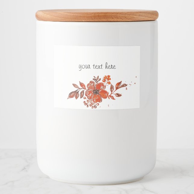 Orangefarbenes Wasser Lebensmitteletikett (Vorderseite)