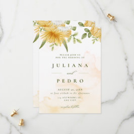 Orangefarbenes Wasserfarbenspiel Save the Date Blu