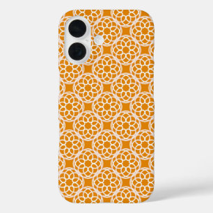Orangefarbenes weißes geometrisches Nahtloses Must iPhone 16 Hülle