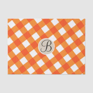 Orangefarbenes weißes Rustikales Fall Monogramm Seidenpapier