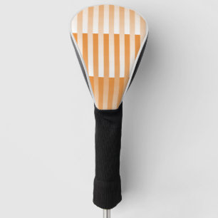 Orangefarbenes weißes Streifenmuster Golf Headcover
