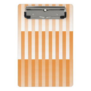 Orangefarbenes weißes Streifenmuster Mini Klemmbrett