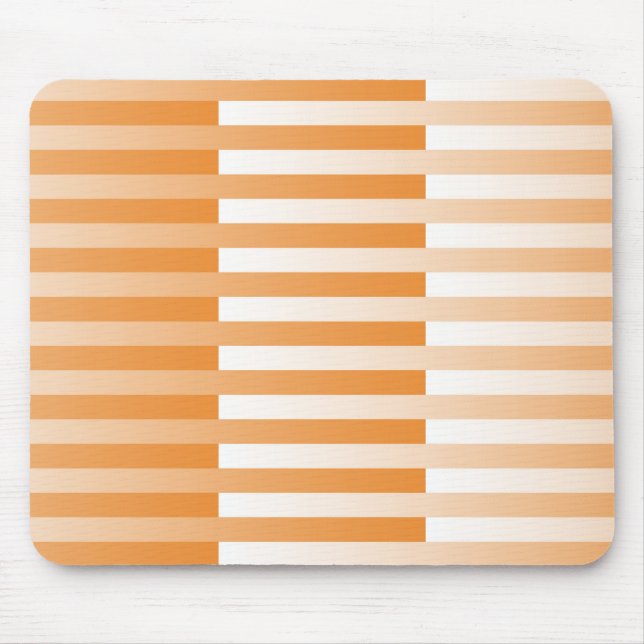 Orangefarbenes weißes Streifenmuster Mousepad (Vorne)