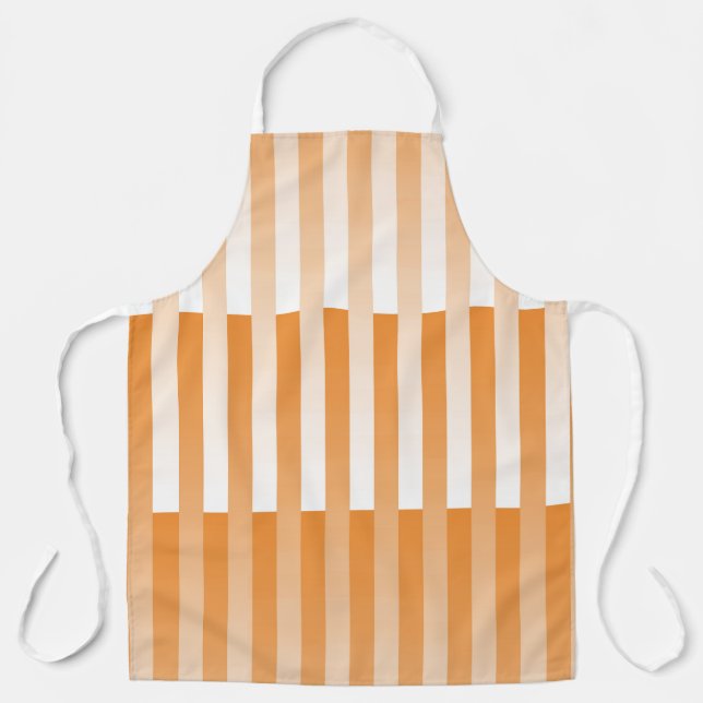 Orangefarbenes weißes Streifenmuster Schürze (Vorderseite)