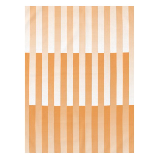 Orangefarbenes weißes Streifenmuster Tischdecke (Vorderseite)