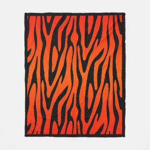 Orangefarbenes Zebra-Skin-Muster Fleecedecke