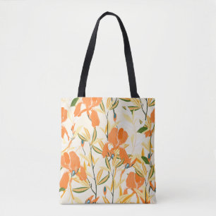 Orangefärbte Reisen: nahtlose Blumenmuster