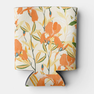 Orangefärbte Reisen: nahtlose Blumenmuster Dosenkühler