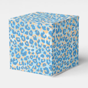 Orangefärbter und blau gestrichener Leopard Geschenkschachtel