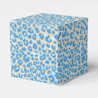 Orangefärbter und blau gestrichener Leopard Geschenkschachtel