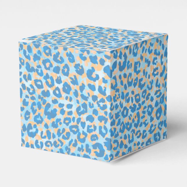 Orangefärbter und blau gestrichener Leopard Geschenkschachtel (Vorderseite)