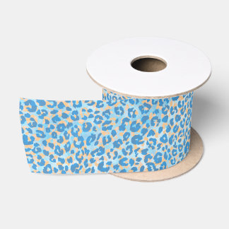 Orangefärbter und blau gestrichener Leopard Satinband