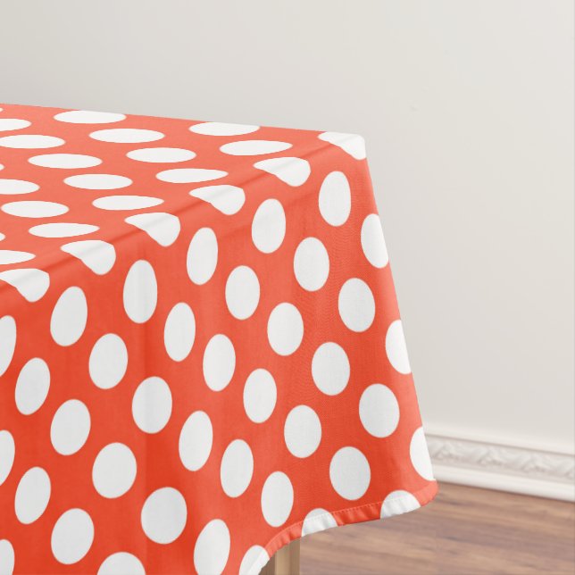 Orangefliester Polka-Punkt Tischdecke (Beispiel)