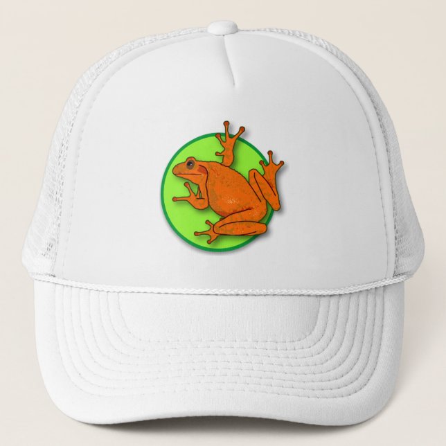 Orangefrorener Baseballhut Truckerkappe (Vorderseite)