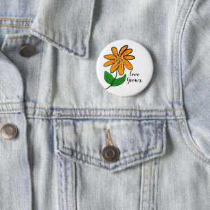 Orangegelbe Blume Button
