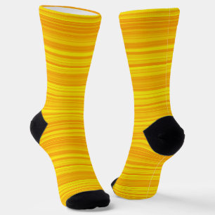 Orangegelbe Streifen Nahtloses Muster Socken