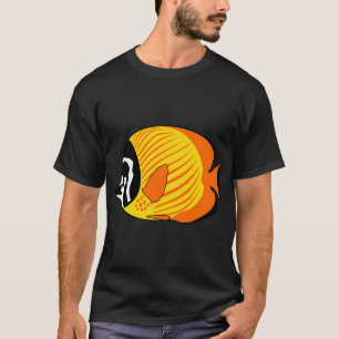 Orangegelber Schmetterlingsfisch Tierkunst T-Shirt